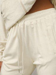 Compleu dama din catifea écru OZONEE JS/8C1176/155Z