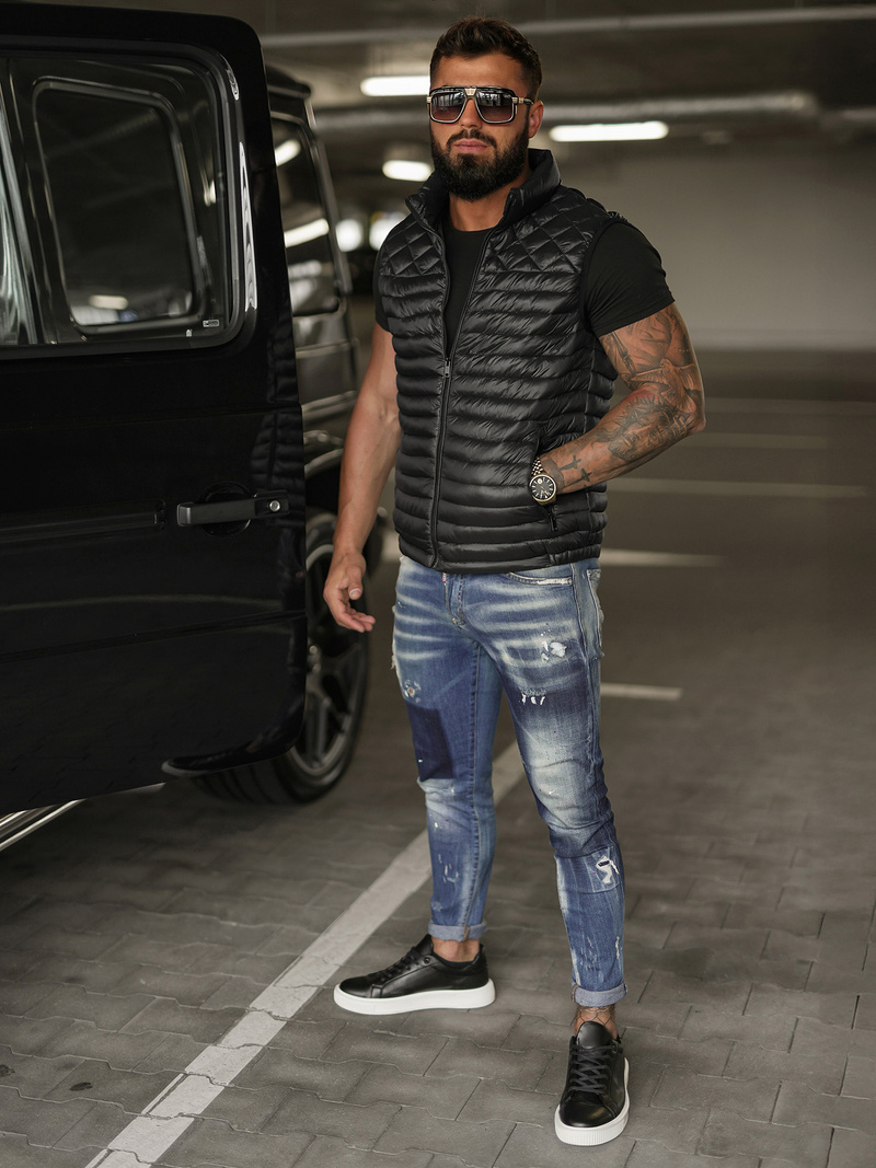 Vestă bărbați neagră OZONEE JS/16M9333/392BZ