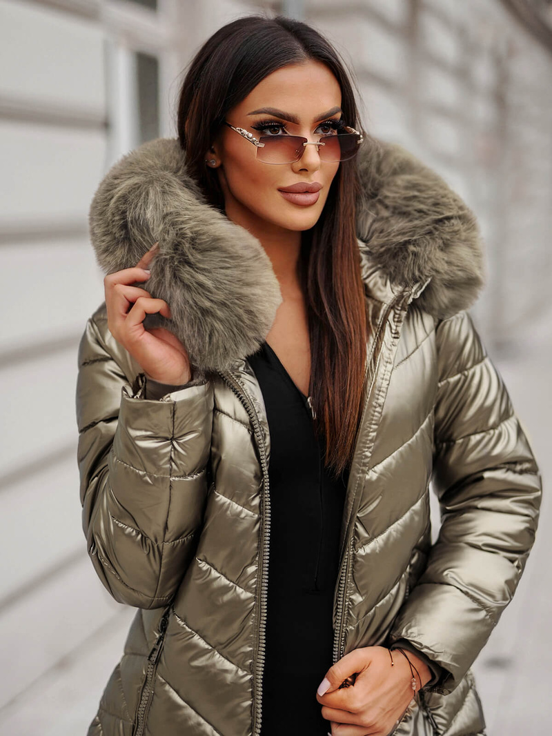 Geacă de femei aur OZONEE JS/16M9100/403Z