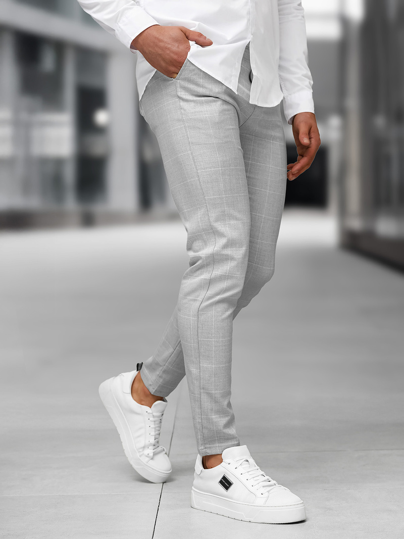 Pantaloni chino bărbaţi gri OZONEE DJ/5505Z