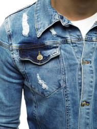 Jachetă de blugi bărbați albastră deschis OZONEE G/474K