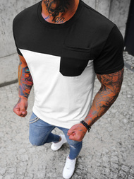 Tricou bărbați negru-alb OZONEE JS/8T91/1