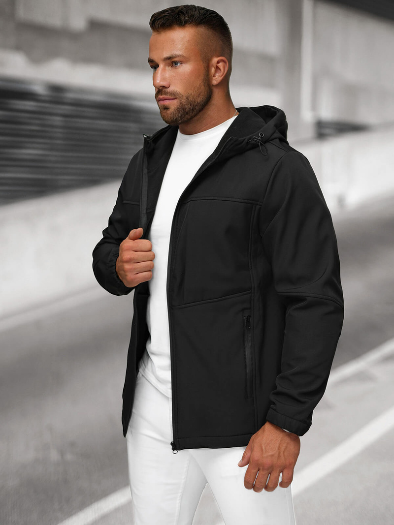 Jachetă bărbați softshell negru OZONEE JS/27B6523/3