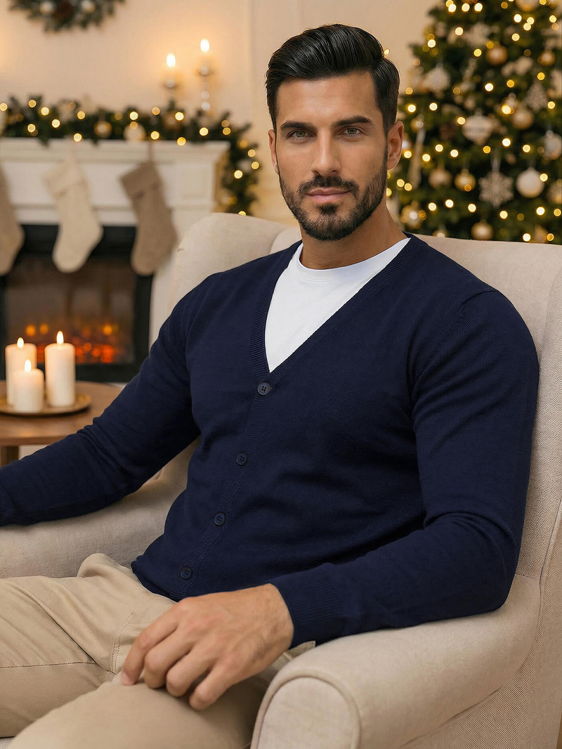 Pulover bărbați albastru marin OZONEE NB/MM6006/6Z