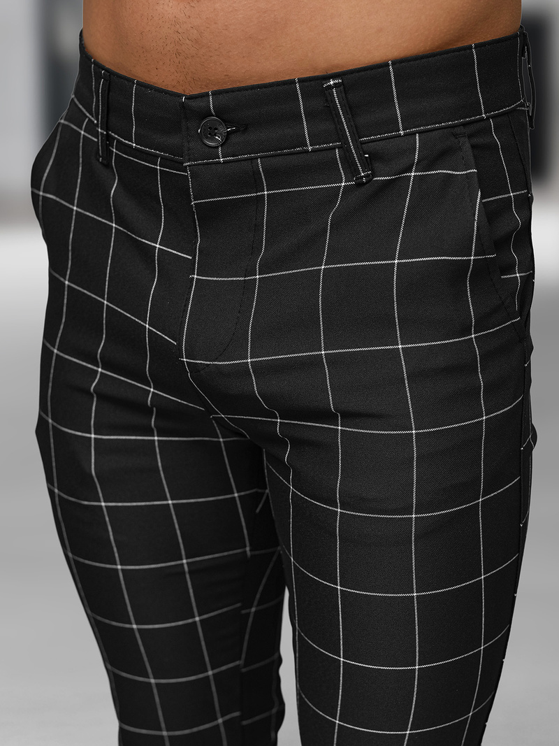 Pantaloni chino bărbaţi negri OZONEE DJ/5505Z