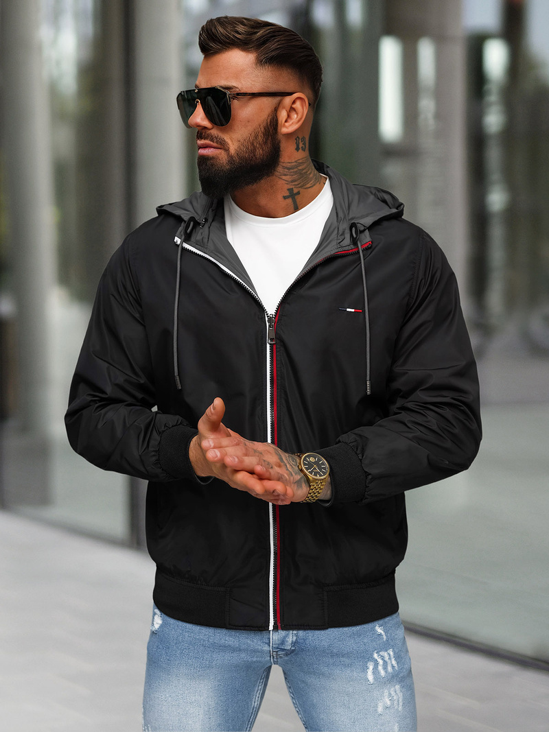 Geacă reversibilă bărbați gri OZONEE JS/16M9207/92