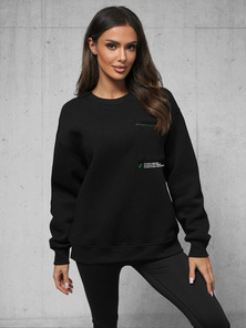 Bluză oversize neagră OZONEE O/SWE23022Z