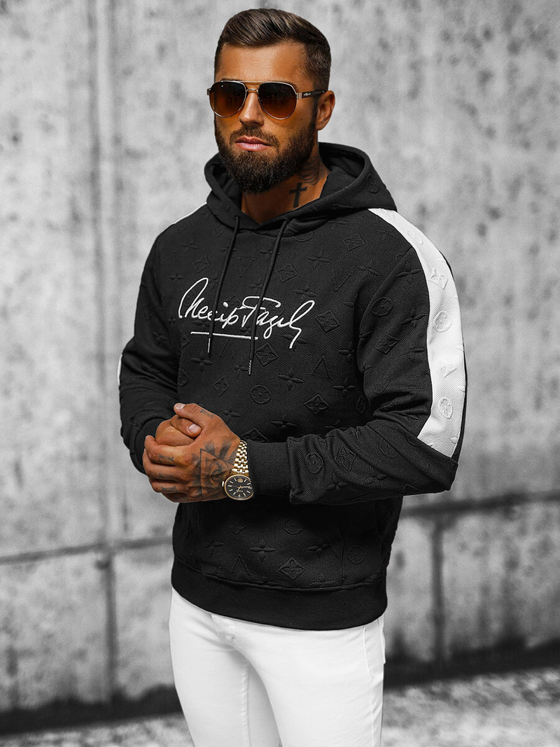 Hanorac bărbați negru OZONEE JS/3B572