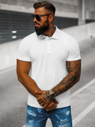 Tricou polo bărbați albă OZONEE JS/8T80/1Z