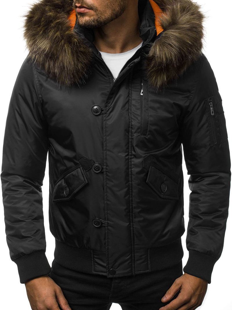 Jachetă bărbați neagră OZONEE O/99123