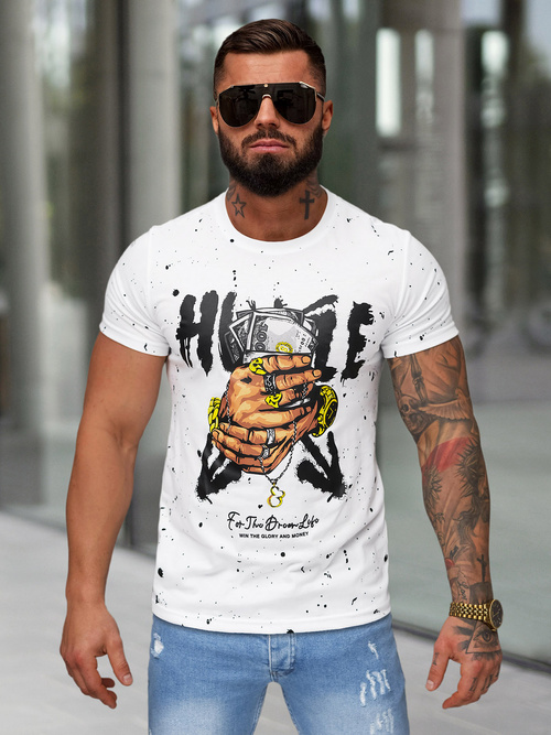 Tricou bărbați alb OZONEE JS/8B1389/1