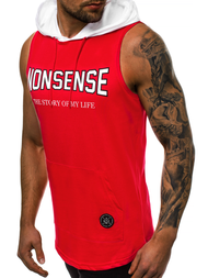 Tricou cu glugă bărbați roșu OZONEE MAD/2882Z