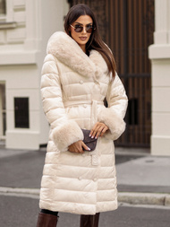 Palton de femei bej OZONEE JS/5M3160/254/BZ