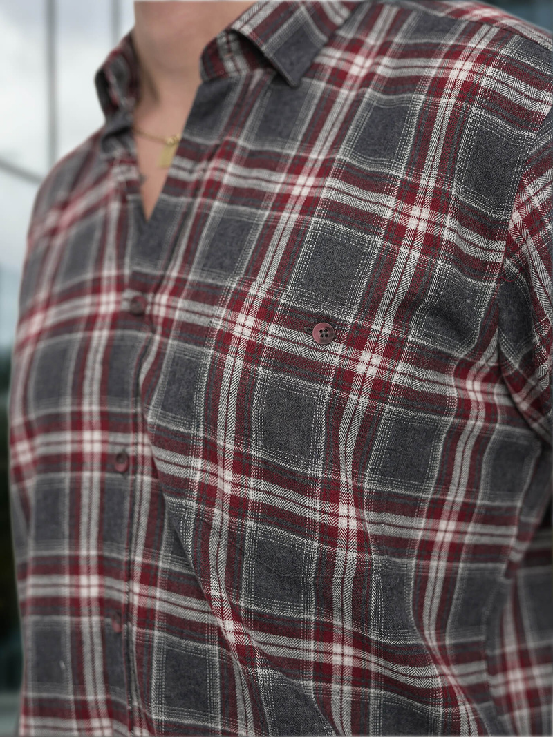 Cămașă bărbați bordo OZONEE V/V178