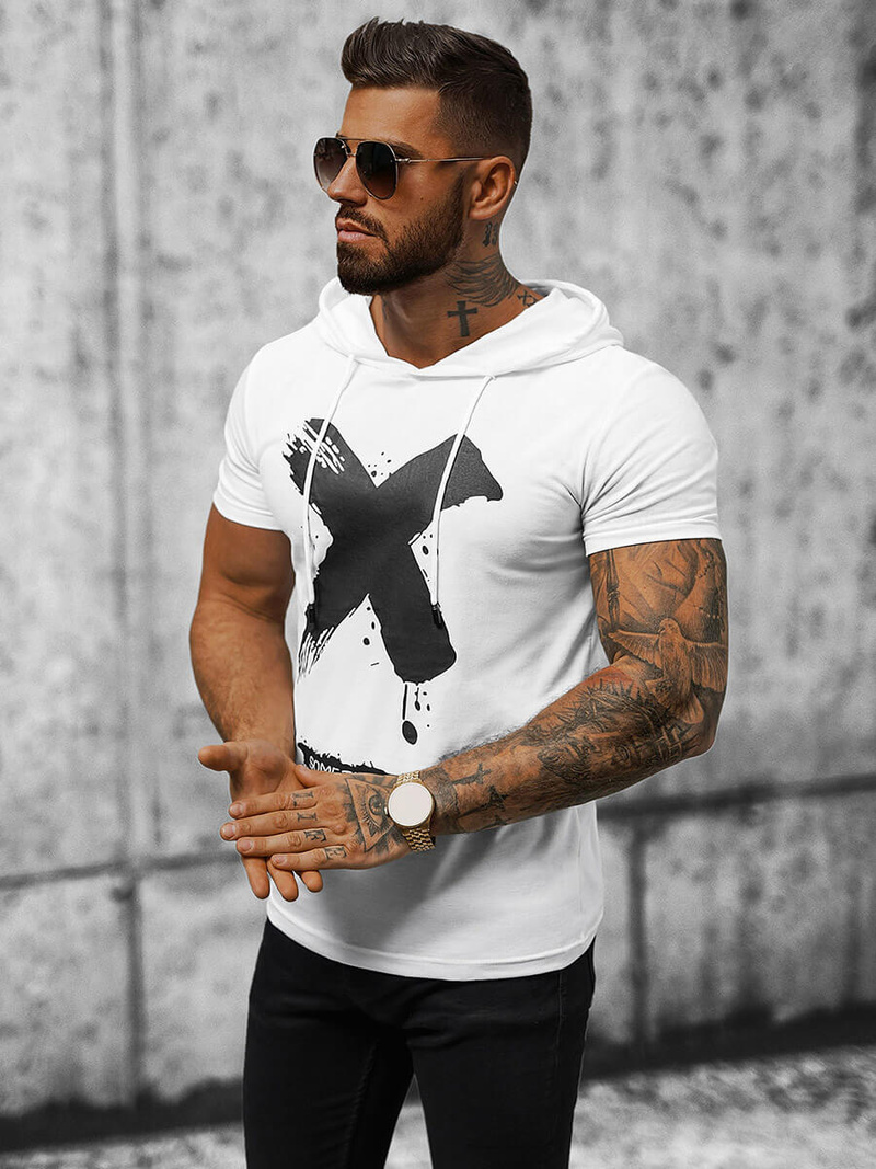 Tricou bărbați alb OZONEE JS/8T203