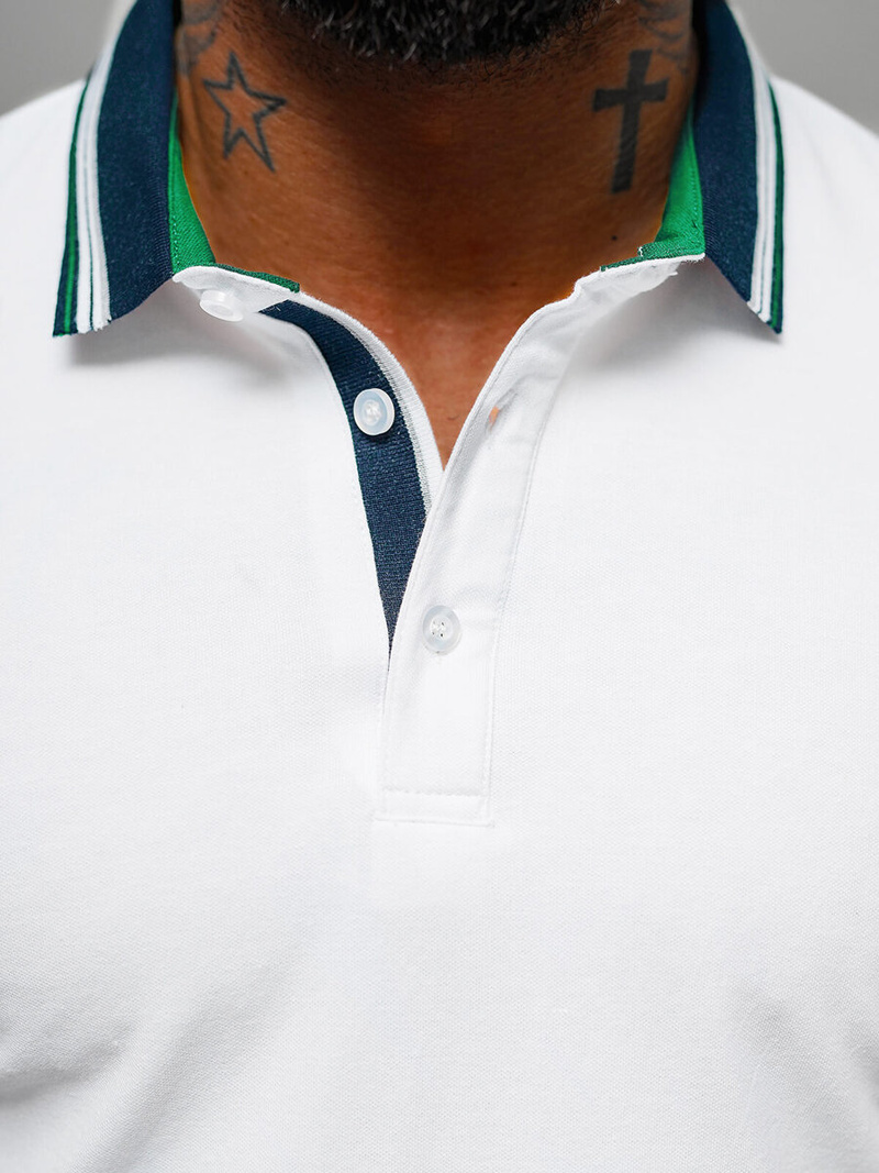 Tricou polo bărbați albă OZONEE O/DA729