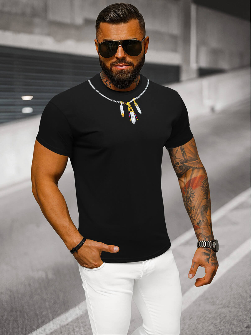 Tricou bărbați negru OZONEE NB/MT3051Z