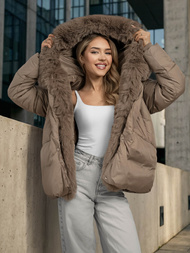 Geacă de femei bej închis OZONEE O/16M9179/84Z