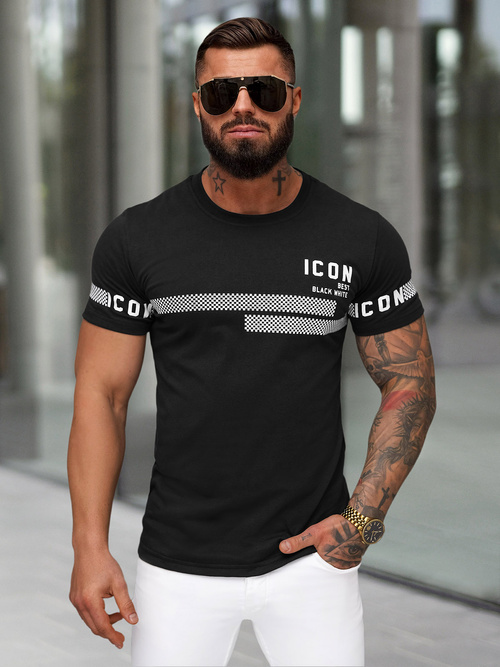Tricou bărbați negri OZONEE JS/8B1701/3