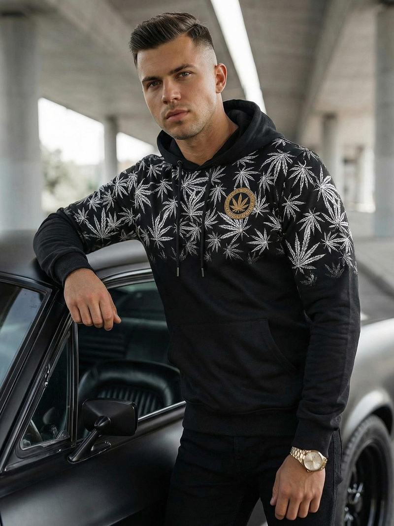 Hanorac bărbați negru OZONEE O/B272Z