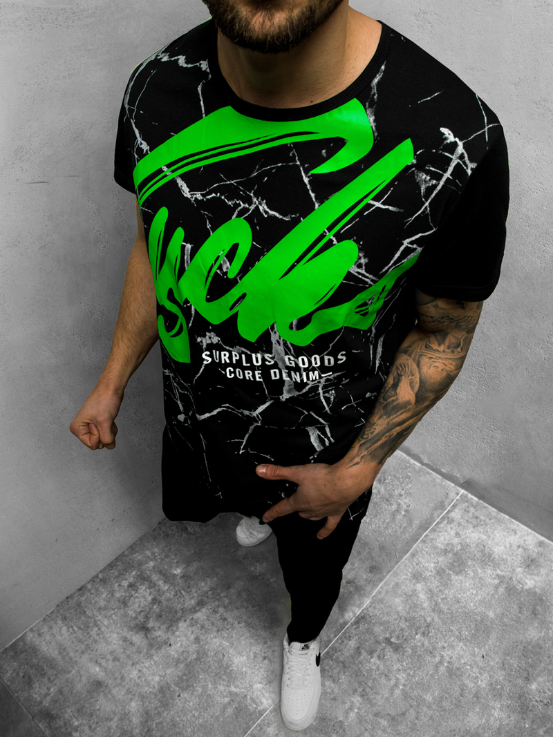 Tricou bărbați neagră OZONEE JS/KS2015Z