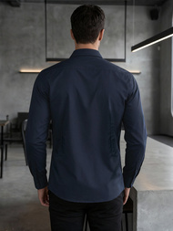 Cămașă bărbați albastru marin OZONEE V/V188Z