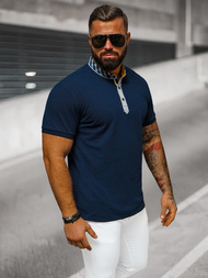 Tricou polo bărbați albastru marin OZONEE O/DA803