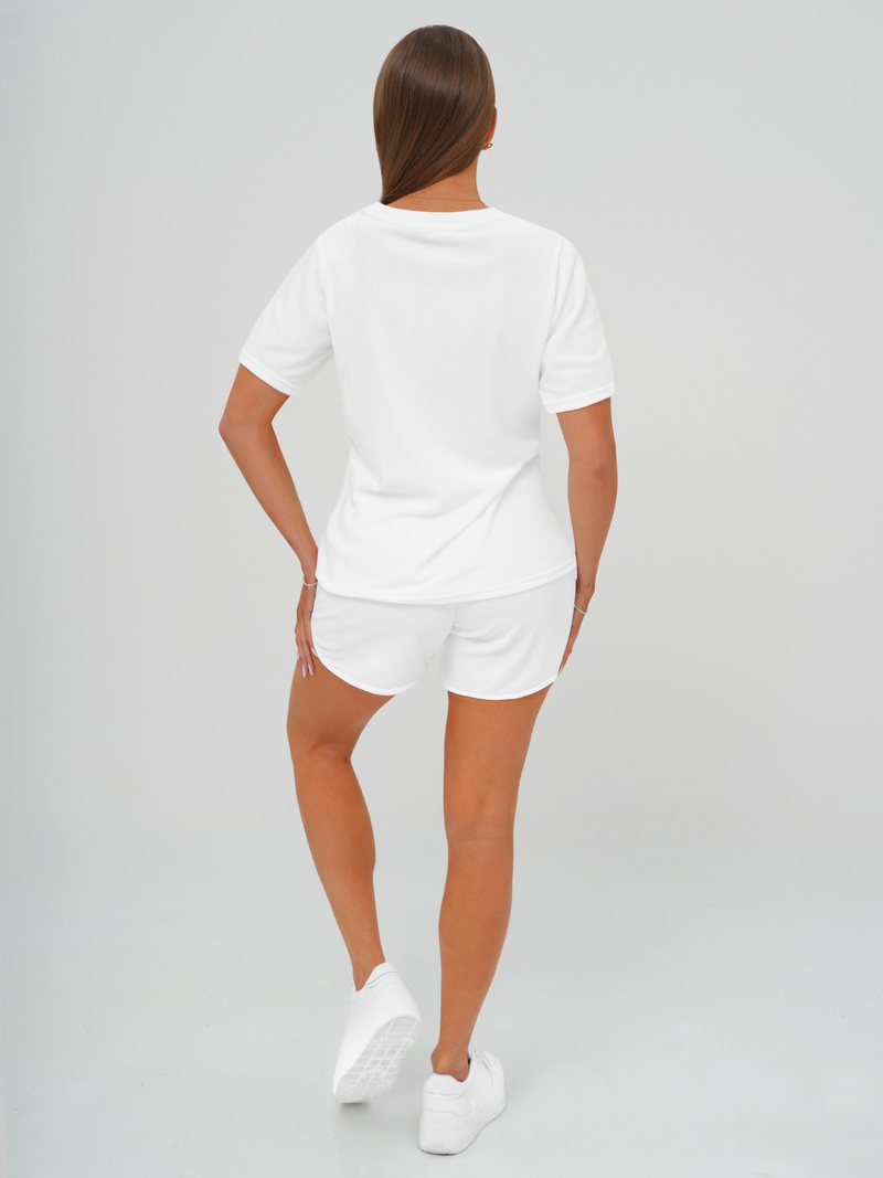 Compleu dama din catifea alb OZONEE JS/35C1717/1