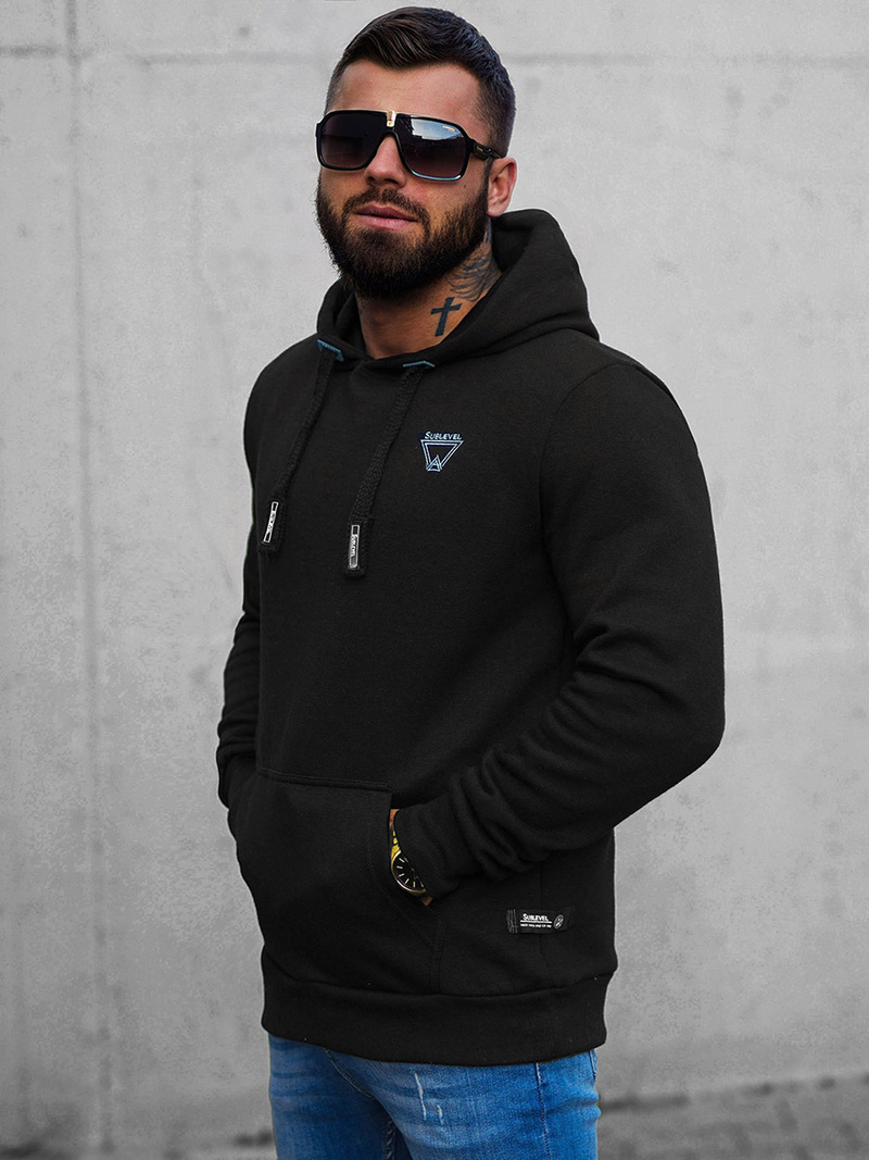 Hanorac bărbați neagră OZONEE O/H1060