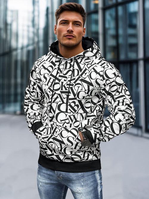 Hanorac bărbați alb OZONEE JS/8B1238/1Z