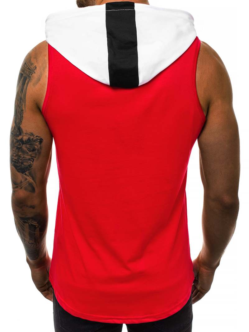 Tricou cu glugă bărbați roșu OZONEE MAD/2882Z