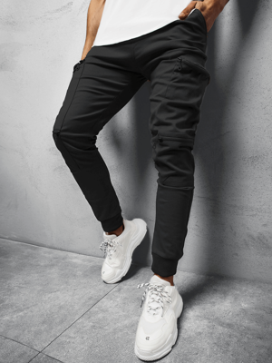 Pantaloni jogger bărbați negri OZONEE O/475Z