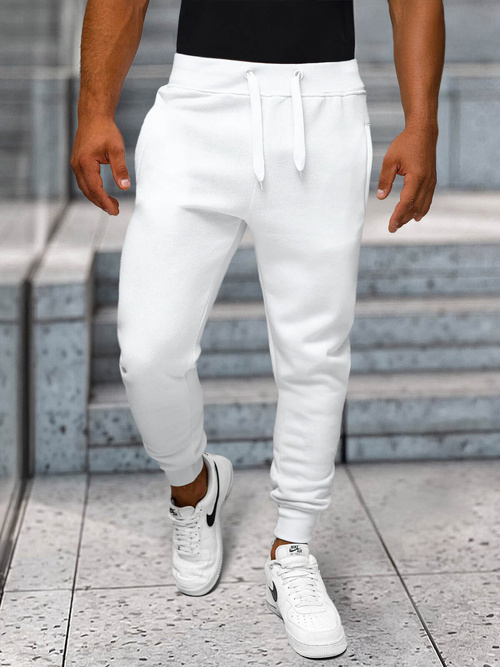 Pantaloni de trening bărbaţi albi OZONEE JS/XW01Z