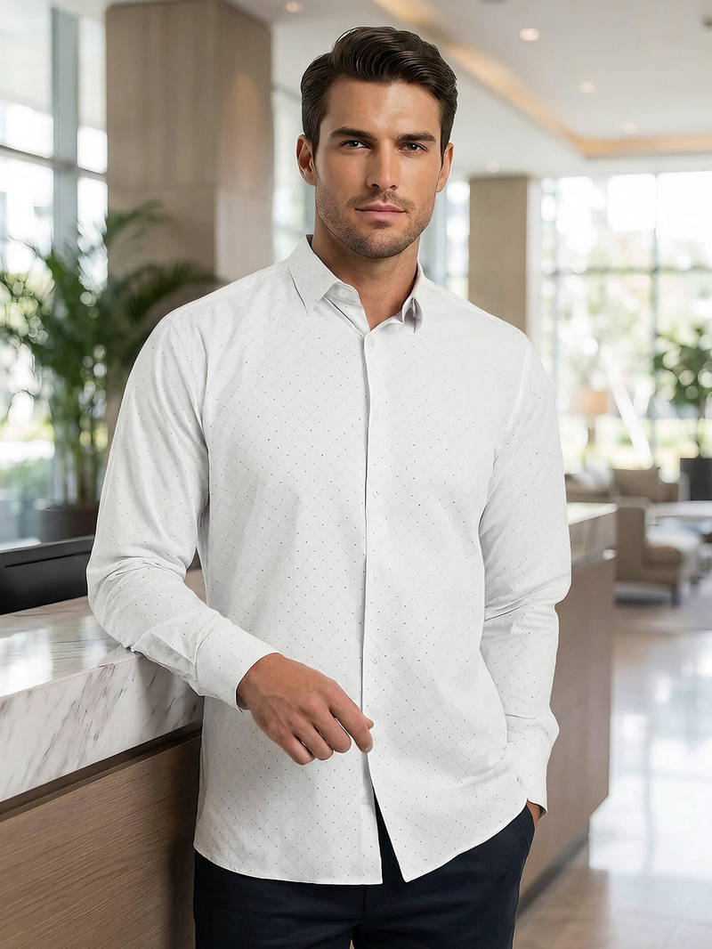 Cămașă bărbați albă OZONEE V/V185Z