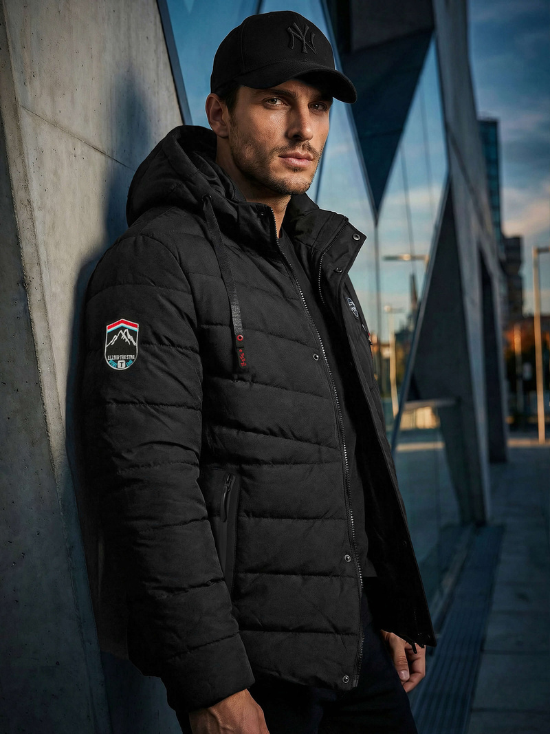 Geacă bărbați neagră OZONEE JS/31M5081/392