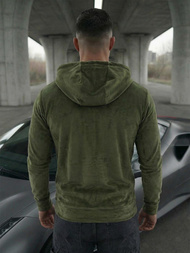 Hanorac bărbați din catifea kaki OZONEE JS/8B1168/29Z