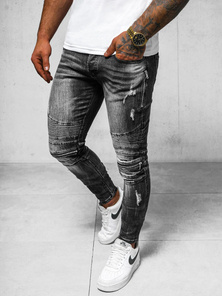 Blugi pentru barbati negri OZONEE NB/MP007NZ