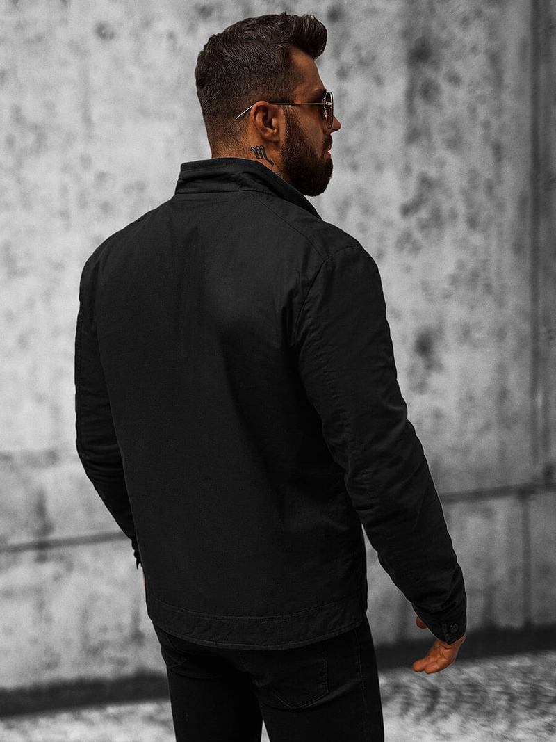 Jachetă de primăvară bărbați neagră OZONEE JS/84M3002/392