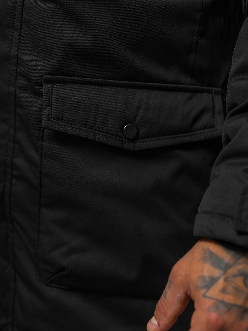 Geacă de iarnă parka bărbați neagră OZONEE JS/5M120/392