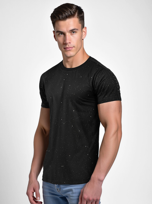 Tricou bărbați negru OZONEE O/QQ1388Z