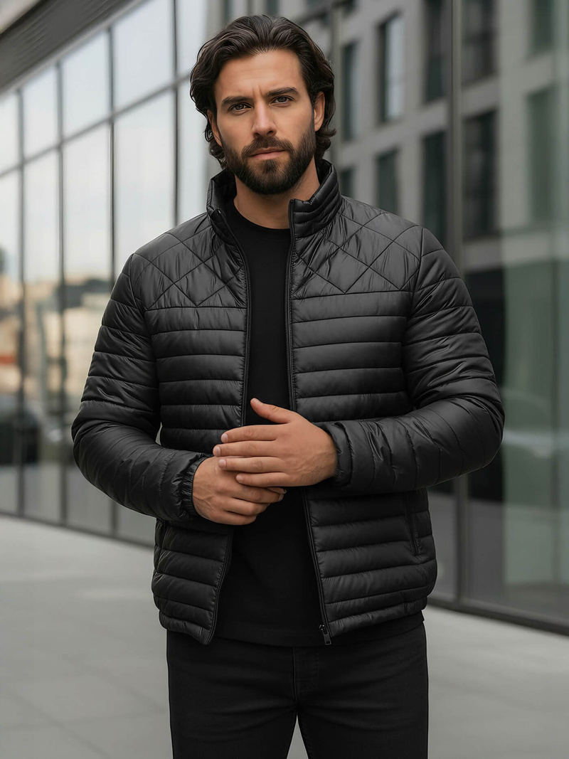 Geacă bărbați neagră OZONEE JS/16M9328/392BZ