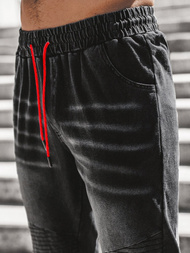 Blugi jogger bărbați negri OZONEE JS/KK1023