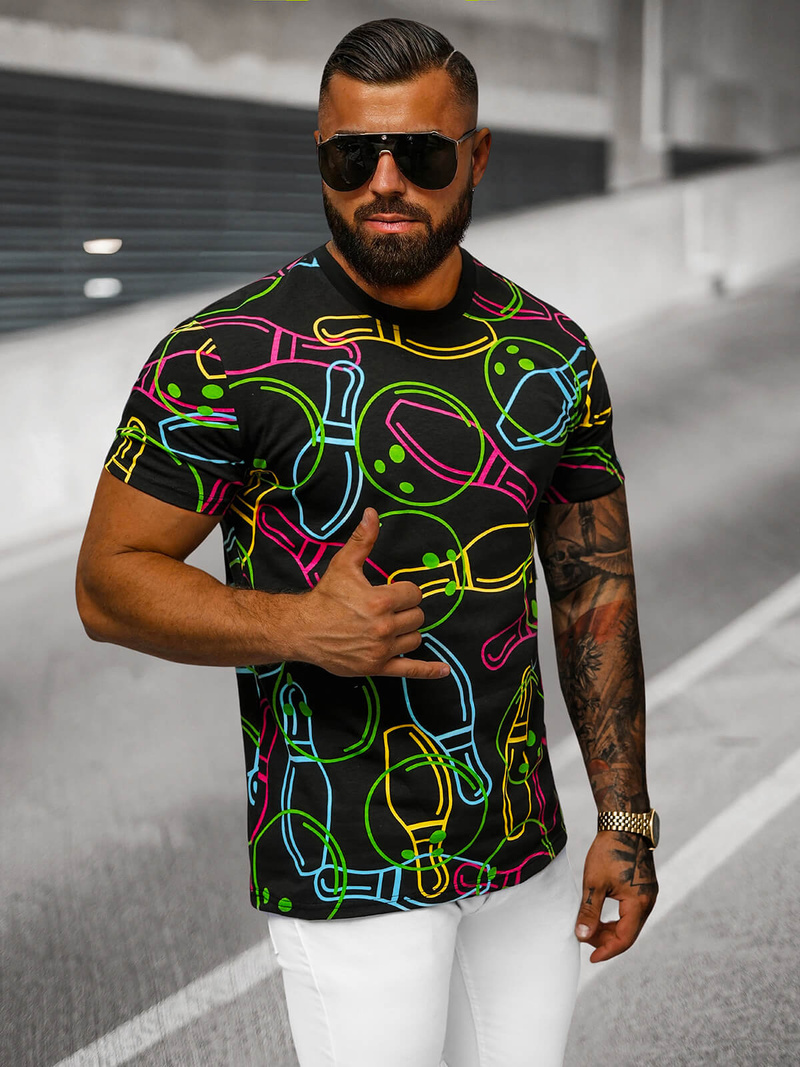 Tricou bărbați negru OZONEE O/T1272/3