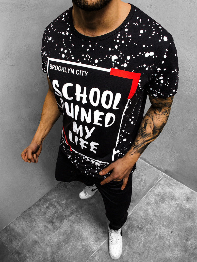 Tricou bărbați negru OZONEE JS/KS1978Z