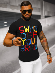 Tricou bărbați negru OZONEE O/T125/3Z