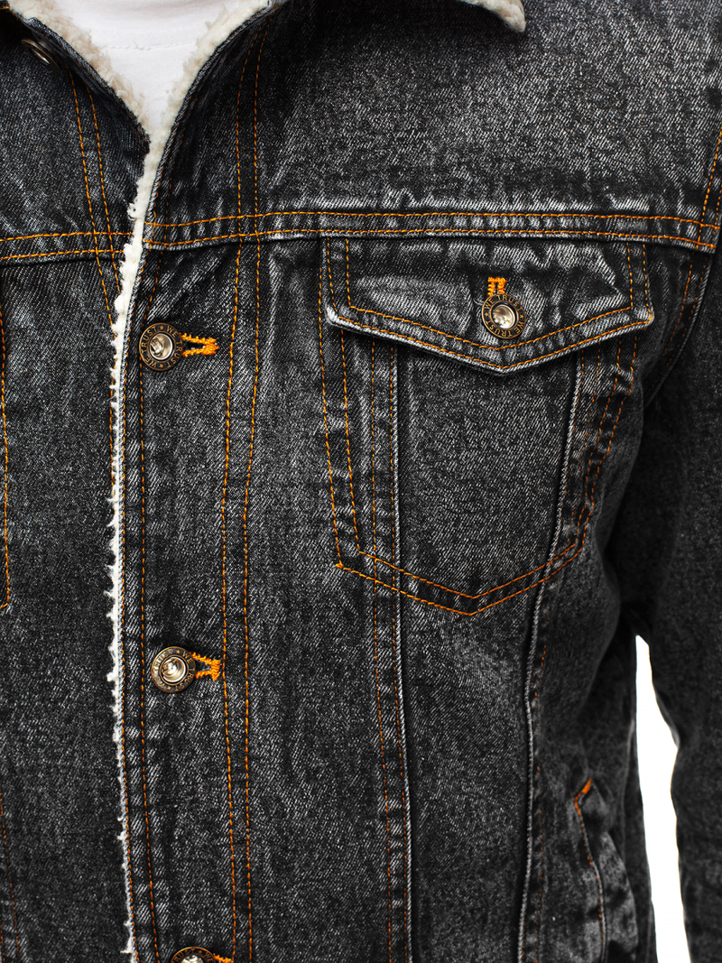 Jachetă de blugi bărbați antracit OZONEE JB/JP1109Z