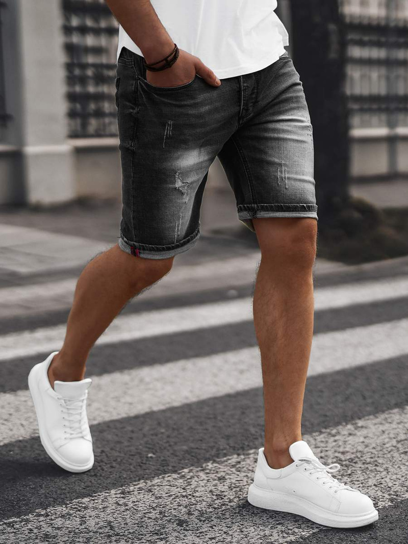 Pantaloni scurti bărbați negri OZONEE NB/MP0044NZ