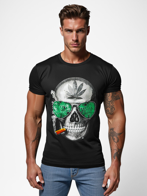 Tricou bărbați negri OZONEE JS/Y70019Z