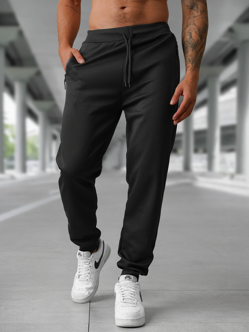 Pantaloni de trening bărbaţi negri OZONEE JS/15K1835/3