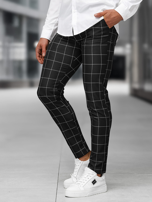 Pantaloni chino bărbaţi negri OZONEE DJ/5505Z